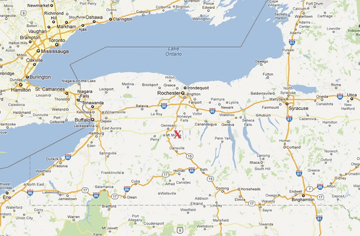 Map showing 5709 Turkey Hill Road, Conesus, NY