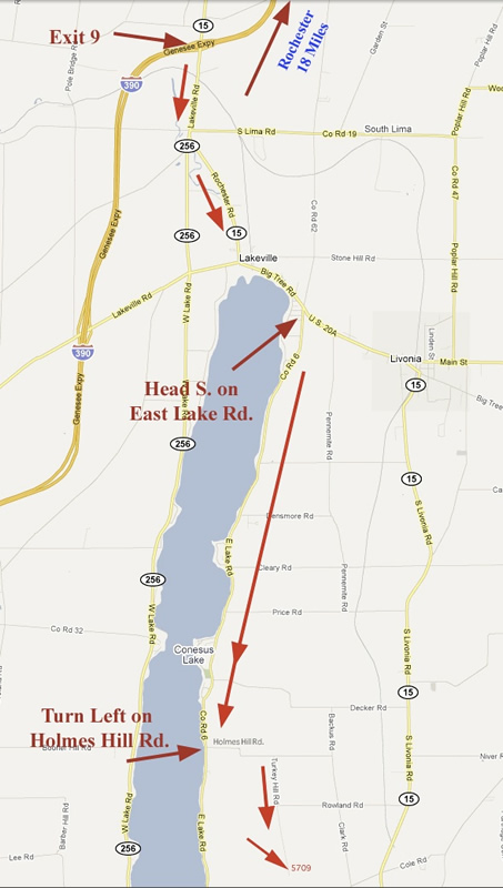 Map showing 5709 Turkey Hill Road, Conesus, NY