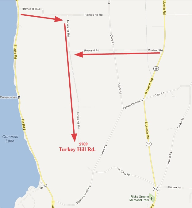 Map showing 5709 Turkey Hill Road, Conesus, NY